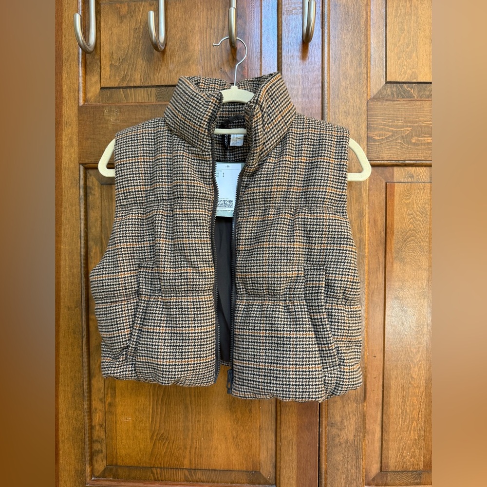 H&M Brown Checkered Vest